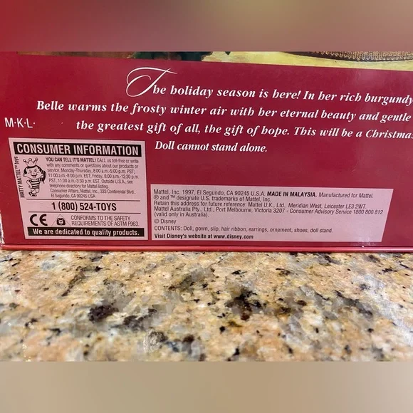 1997 Holiday Princess Belle Barbie - Picture 4 of 4